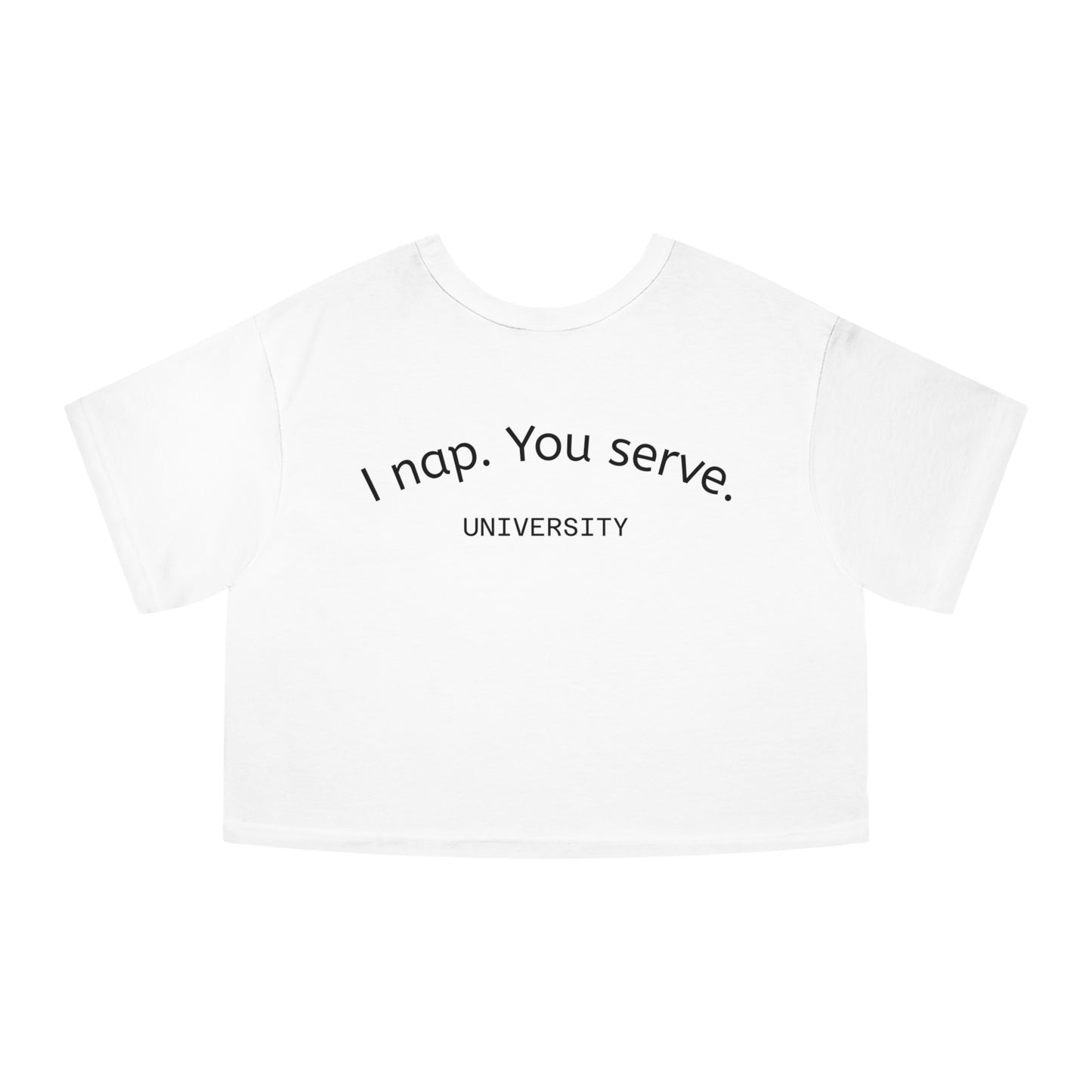 Champion Women's Heritage Cropped T-Shirt - Cute Cat & Funny Nap Quotes, Trendy Graphic Tee, Casual Wear, Gift for Cat Lovers, College Humor