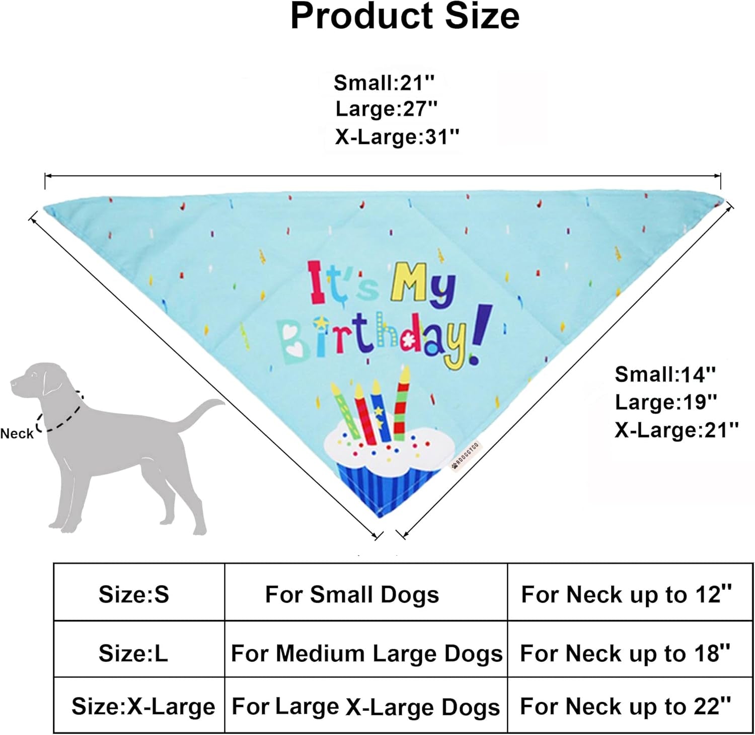Dog Birthday Bandana Scarf and Blue Boy Pet Birthday Party Hat with Cute Bow Tie for Medium Large Dog Pet (Large)